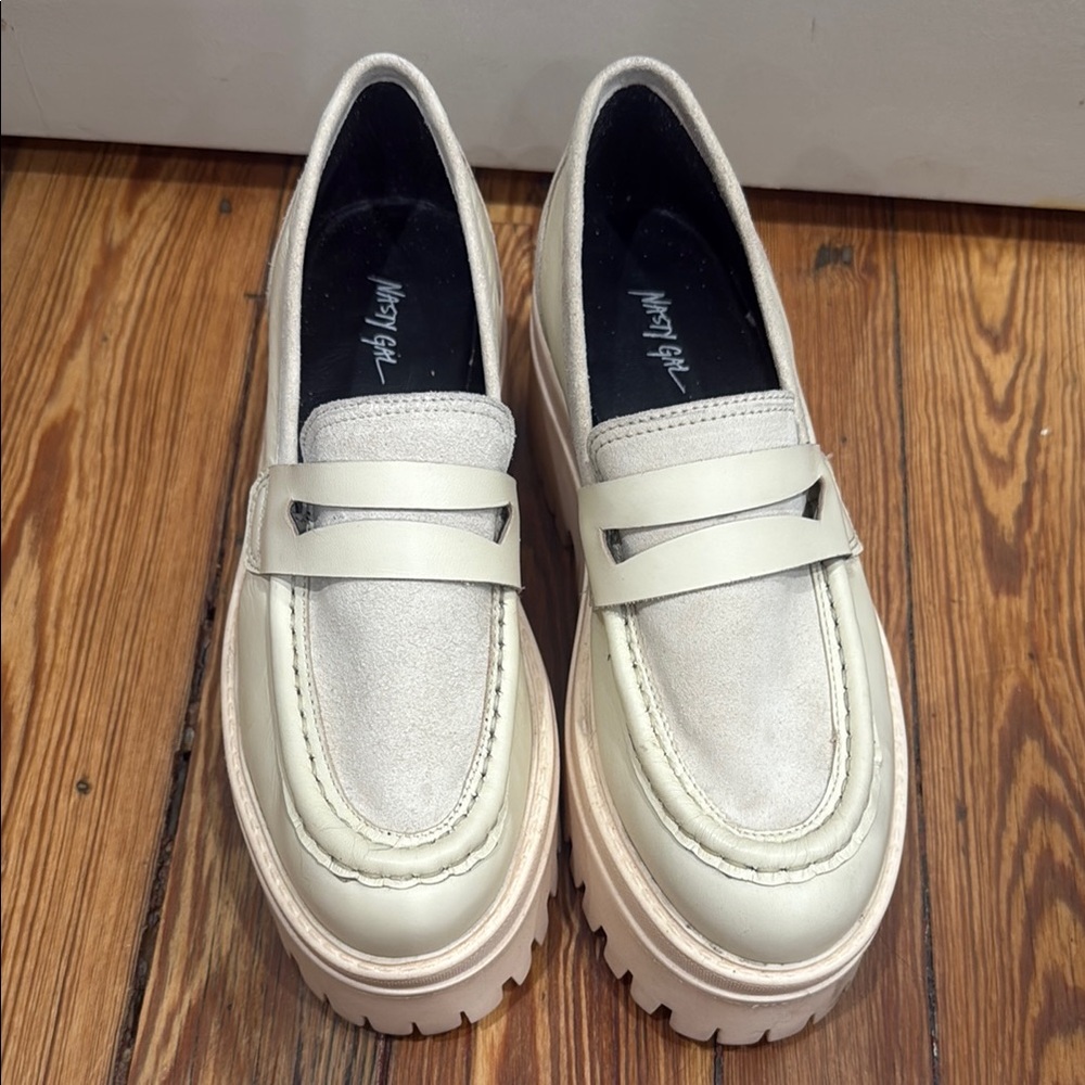 Cream Loafers with Chunky Sole